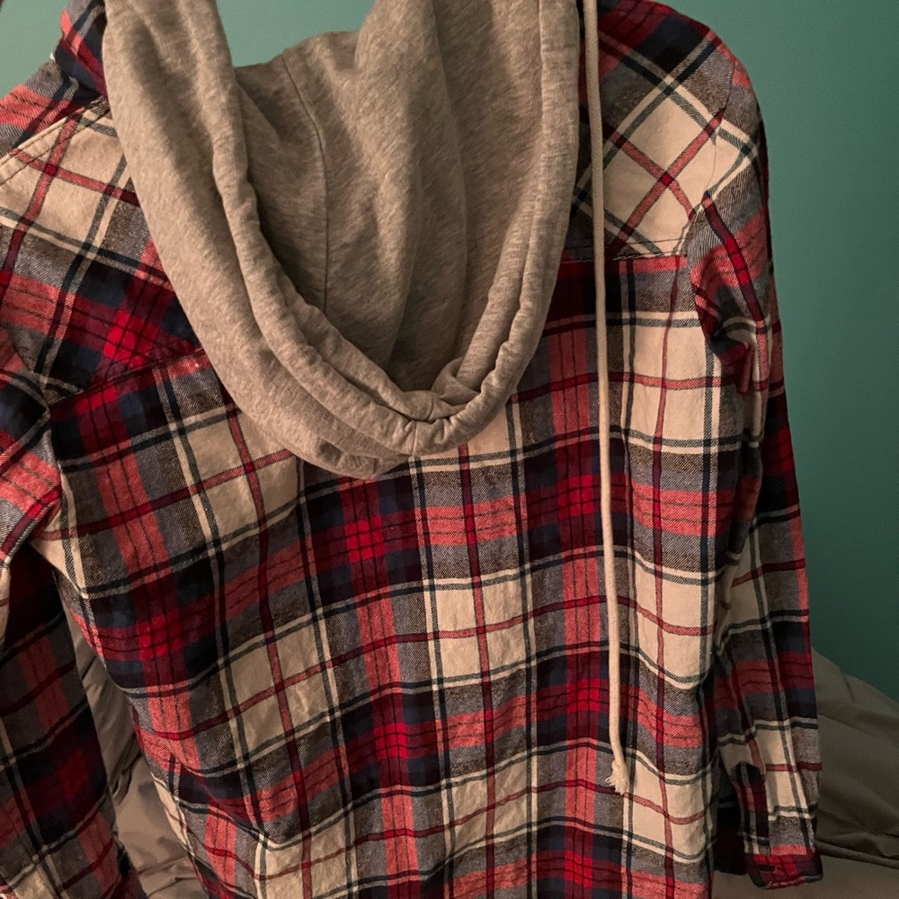 Flannel With Removable Hood. It Is A Size Medium … - image 5
